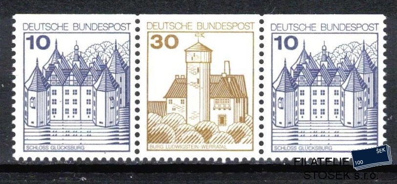 Bundes známky Mi 913+914+913 C soutisk W 65