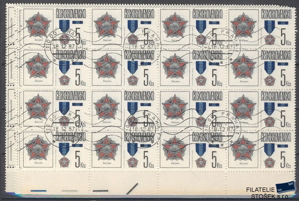 ČSSR známky 2780-84 16 Blok