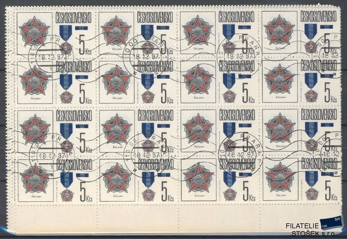ČSSR známky 2780-84 16 Blok