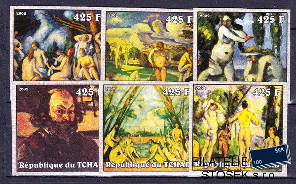 Tchad známky Mi 2352-7 B Paul Cézanne