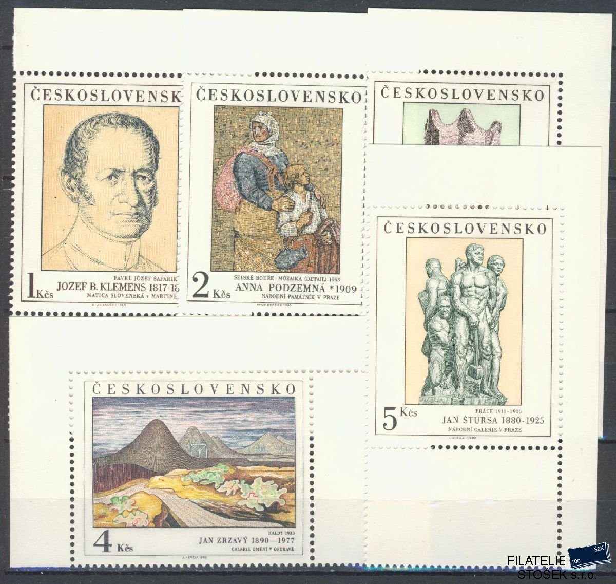 ČSSR známky 2461-65 kupón