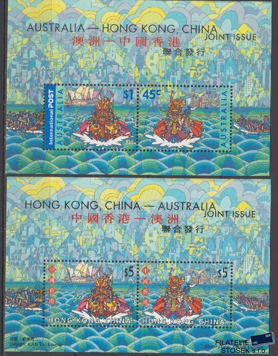 Austrálie známky Mi Blok 41 + Hong Kong