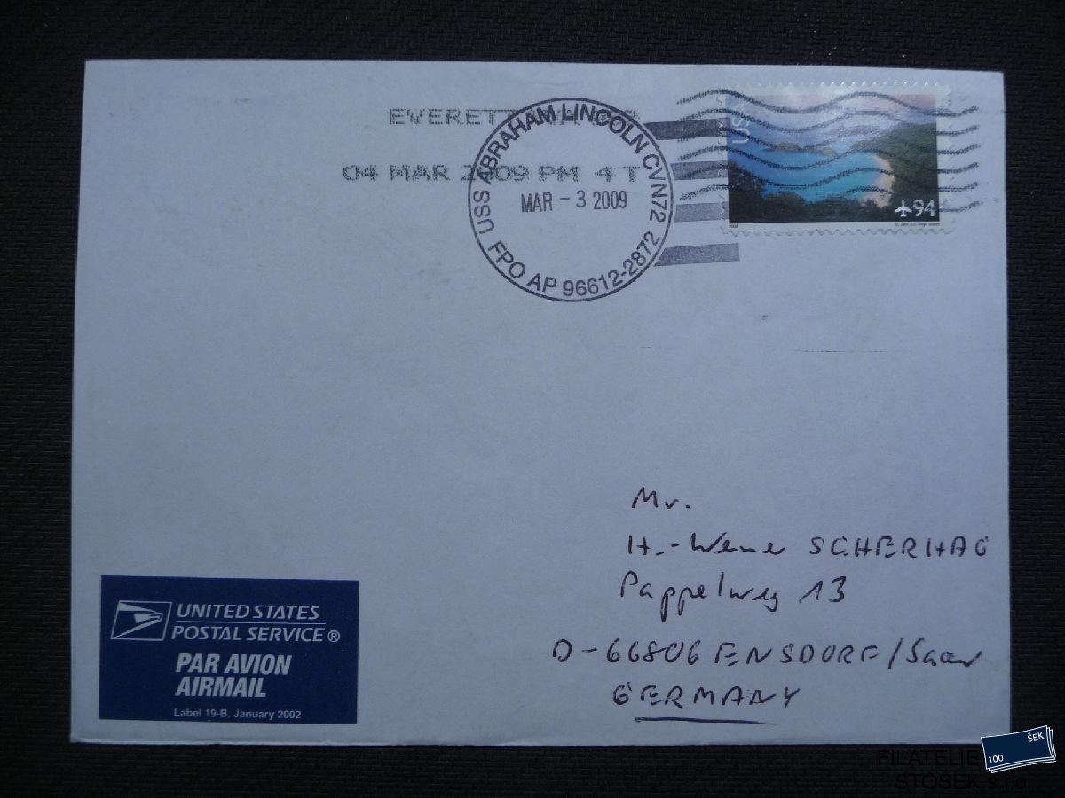 Lodní pošta celistvosti - USA - USS Abraham Lincoln