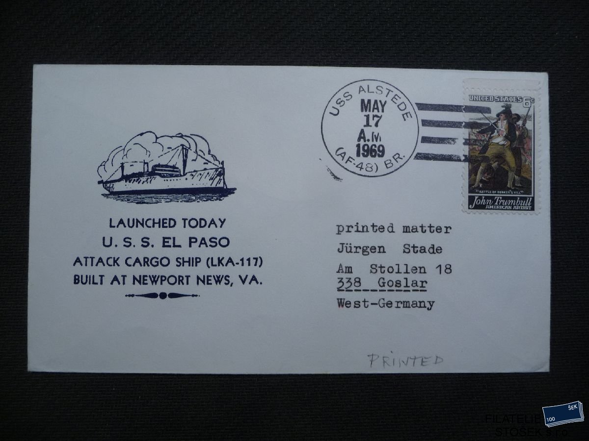 Lodní pošta celistvosti - USA - USS Alstede