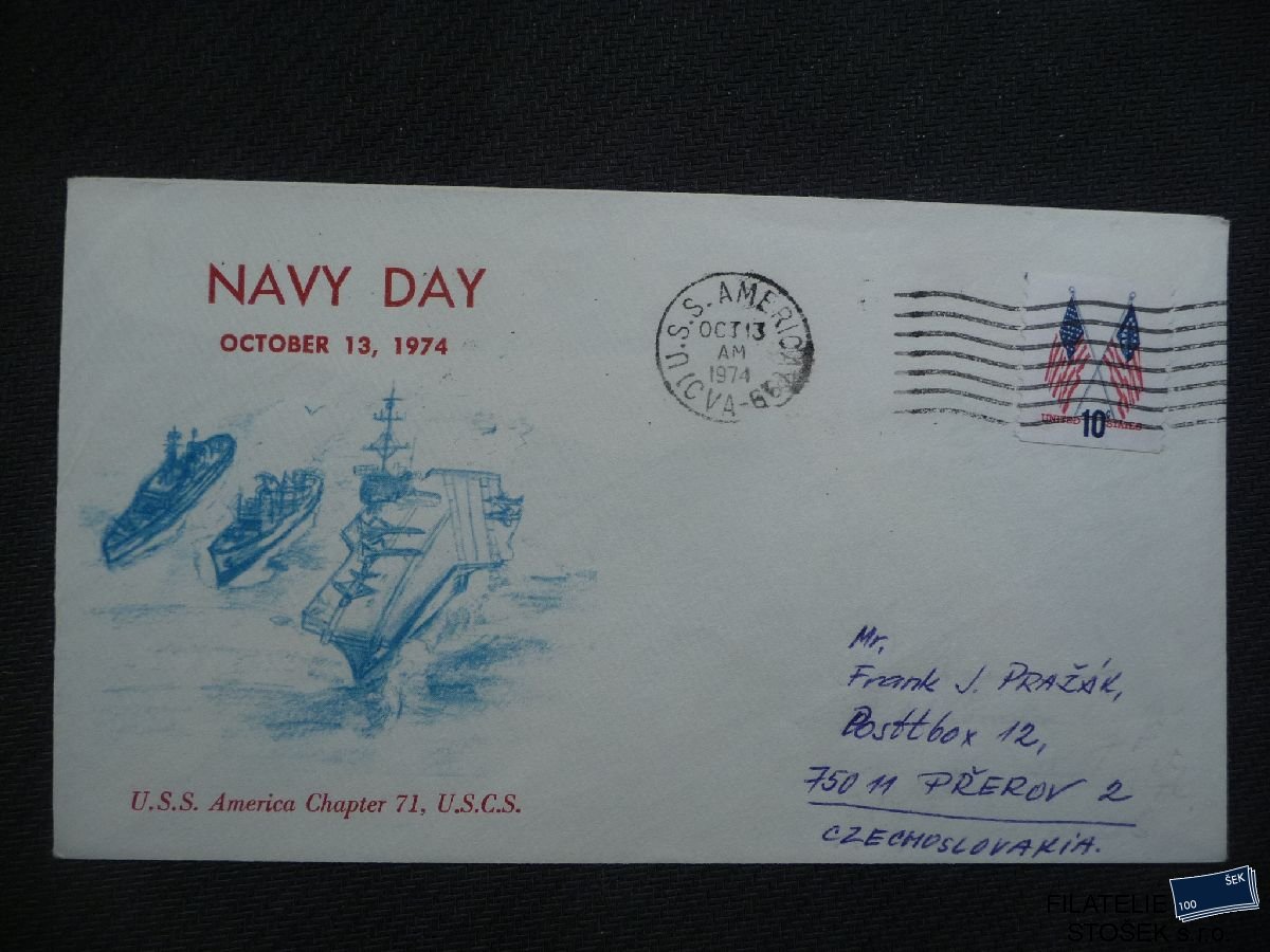 Lodní pošta celistvosti - USA - USS America