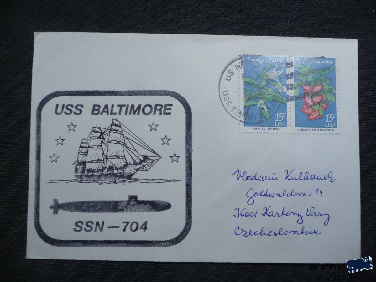 Lodní pošta celistvosti - USA - USS Baltimore