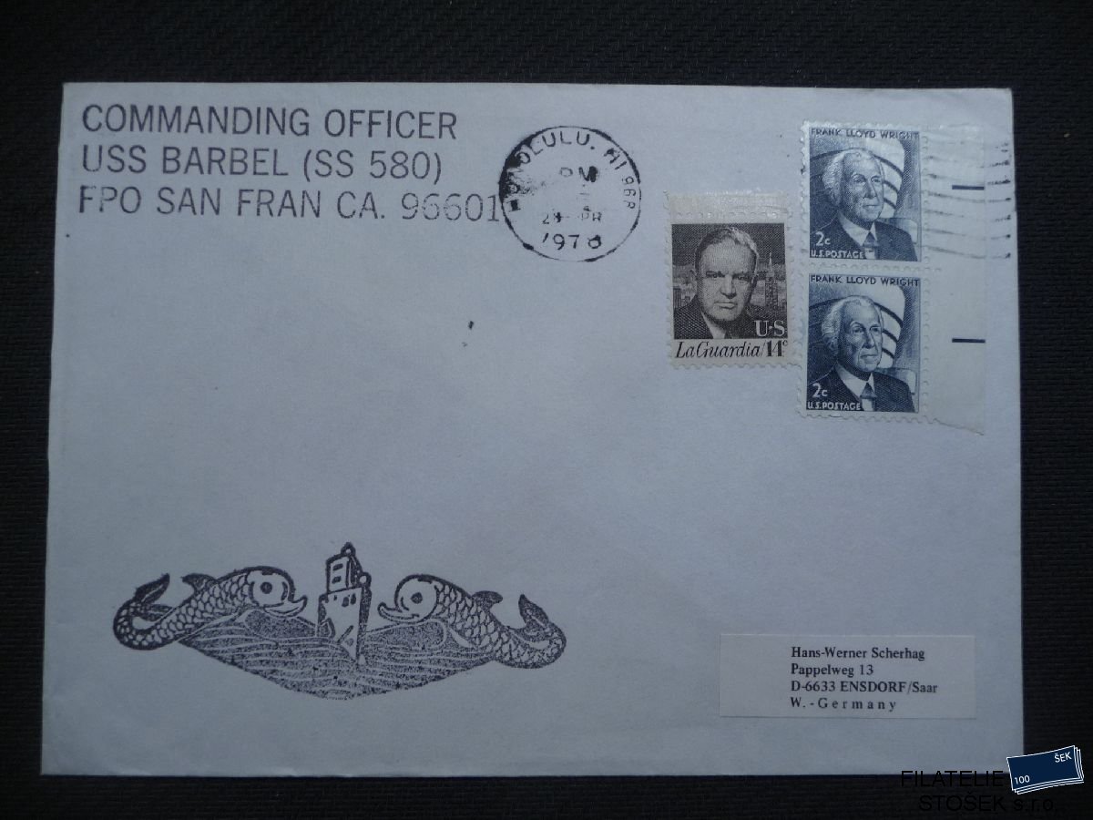 Lodní pošta celistvosti - USA - USS Barbel