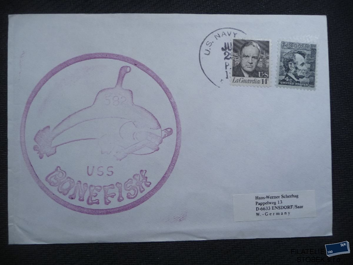 Lodní pošta celistvosti - USA - USS Bonefish