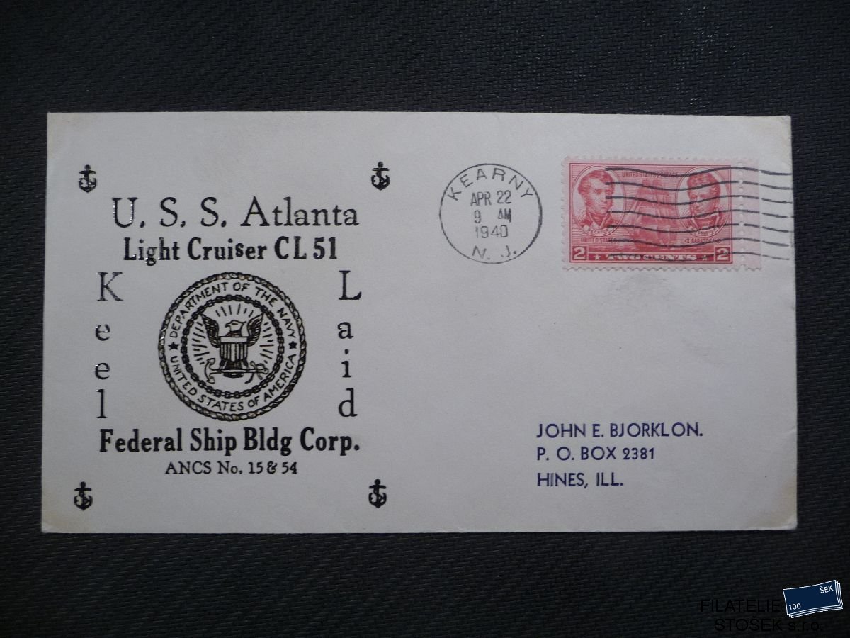 Lodní pošta celistvosti - USA - USS Atlanta