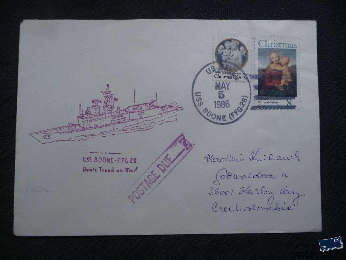 Lodní pošta celistvosti - USA - USS Boone