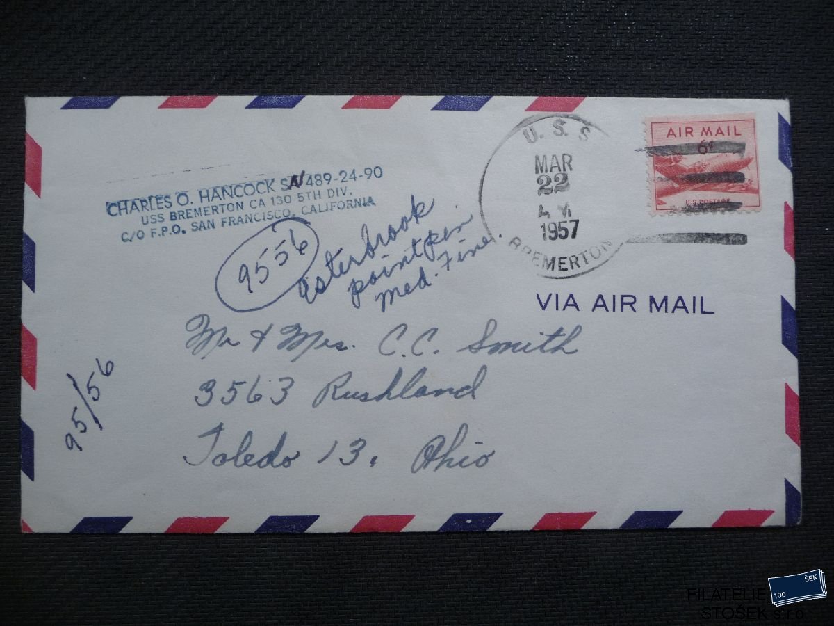 Lodní pošta celistvosti - USA - USS Bremerton