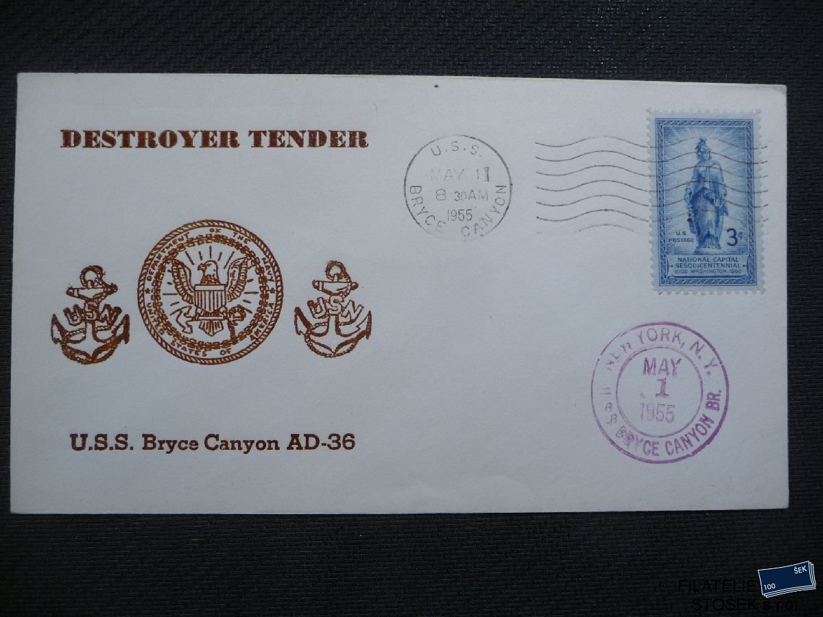 Lodní pošta celistvosti - USA - USS Bryce Canyon