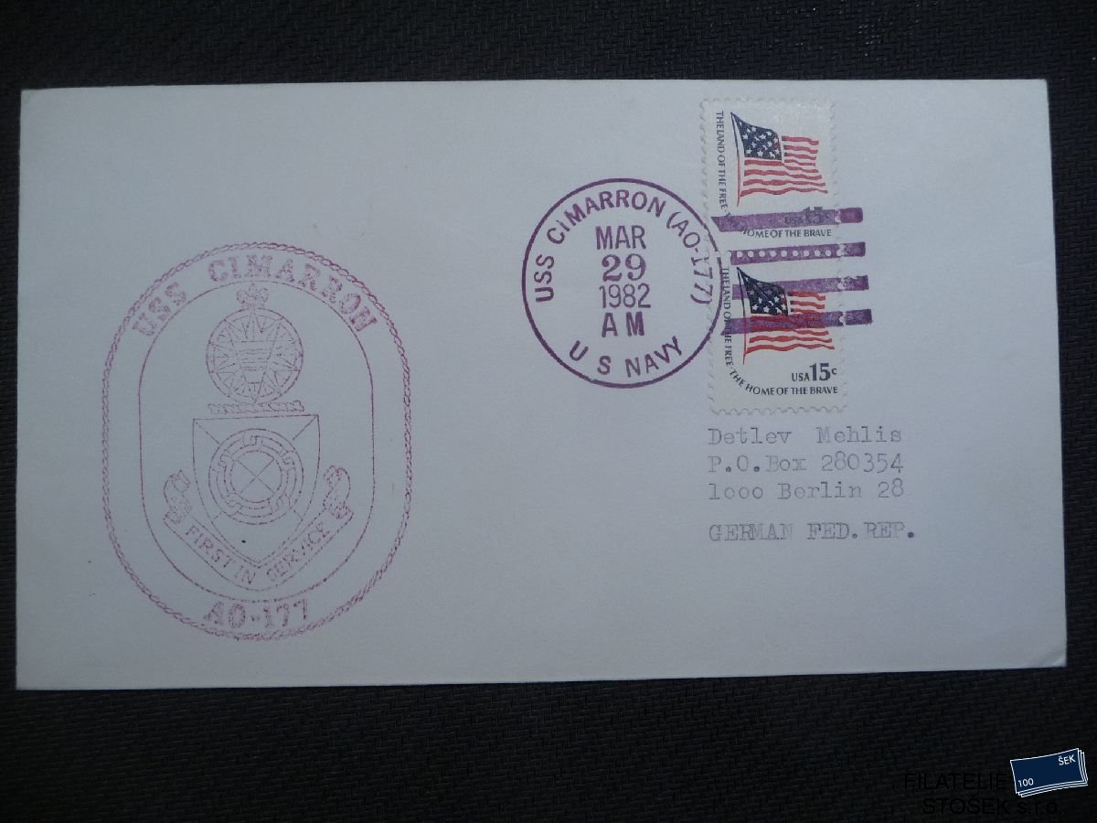 Lodní pošta celistvosti - USA - USS Cimarron