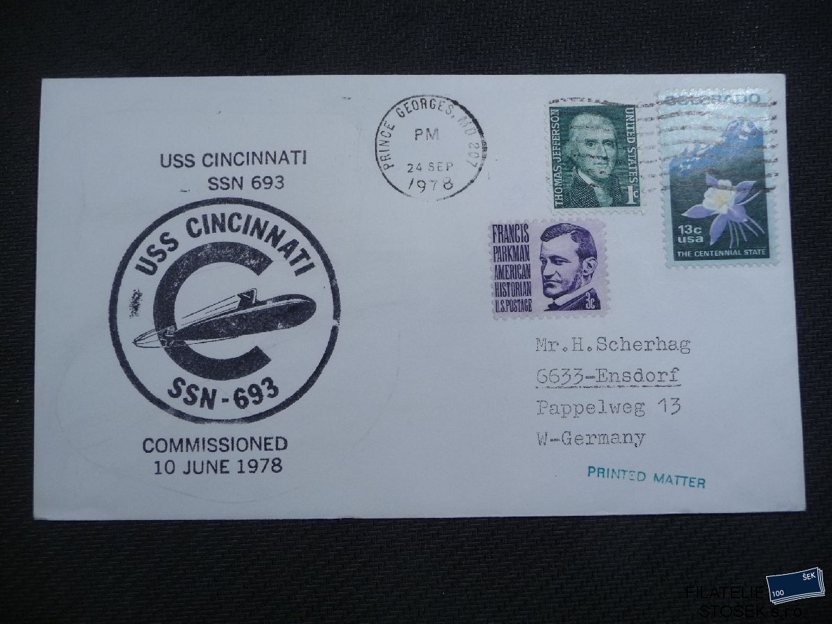 Lodní pošta celistvosti - USA - USS Cincinnati