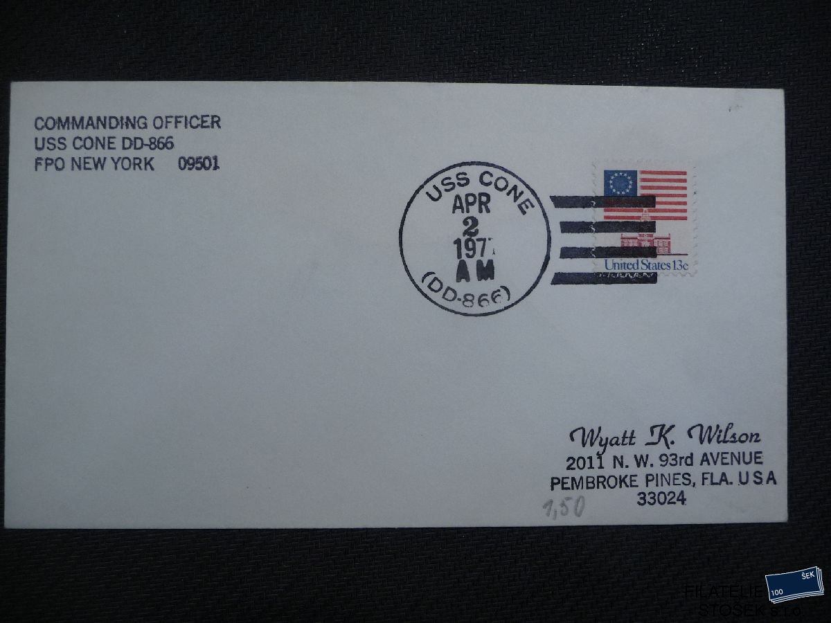 Lodní pošta celistvosti - USA - USS Cone
