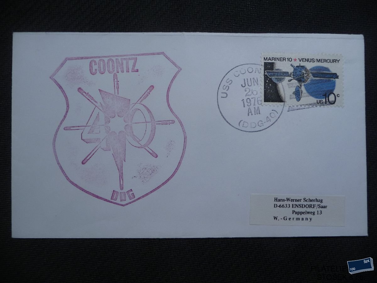 Lodní pošta celistvosti - USA - USS Coontz