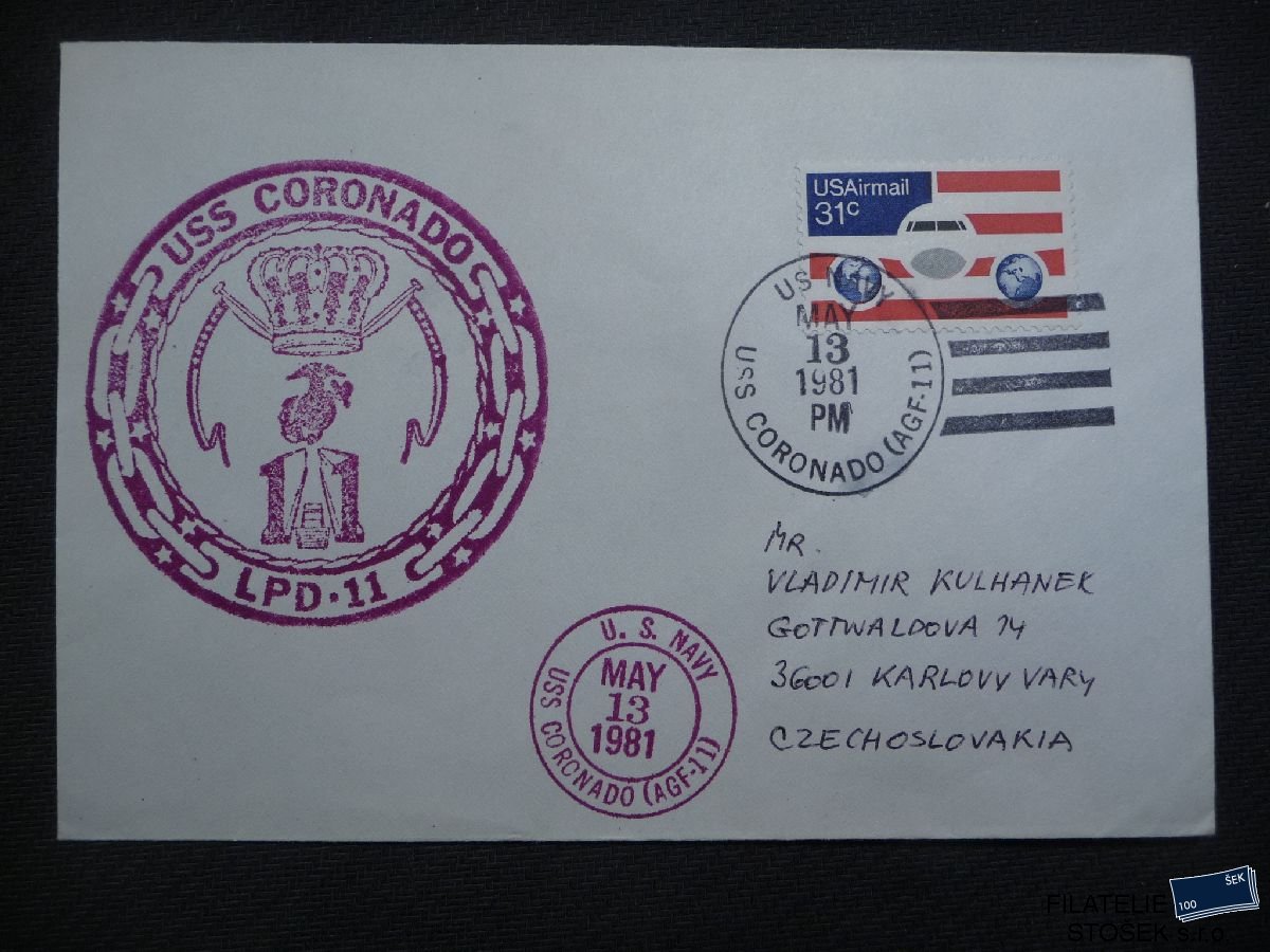 Lodní pošta celistvosti - USA - USS Coronado