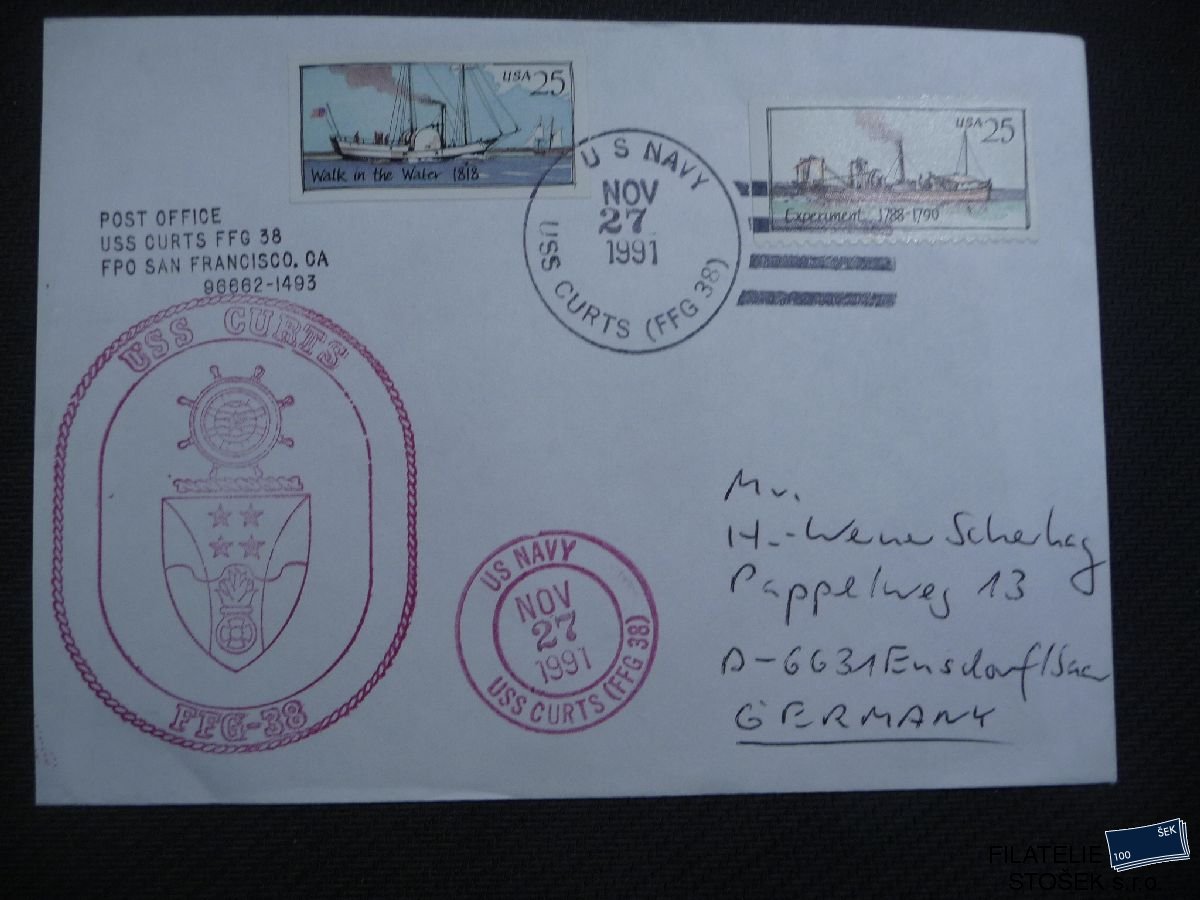 Lodní pošta celistvosti - USA - USS Curts
