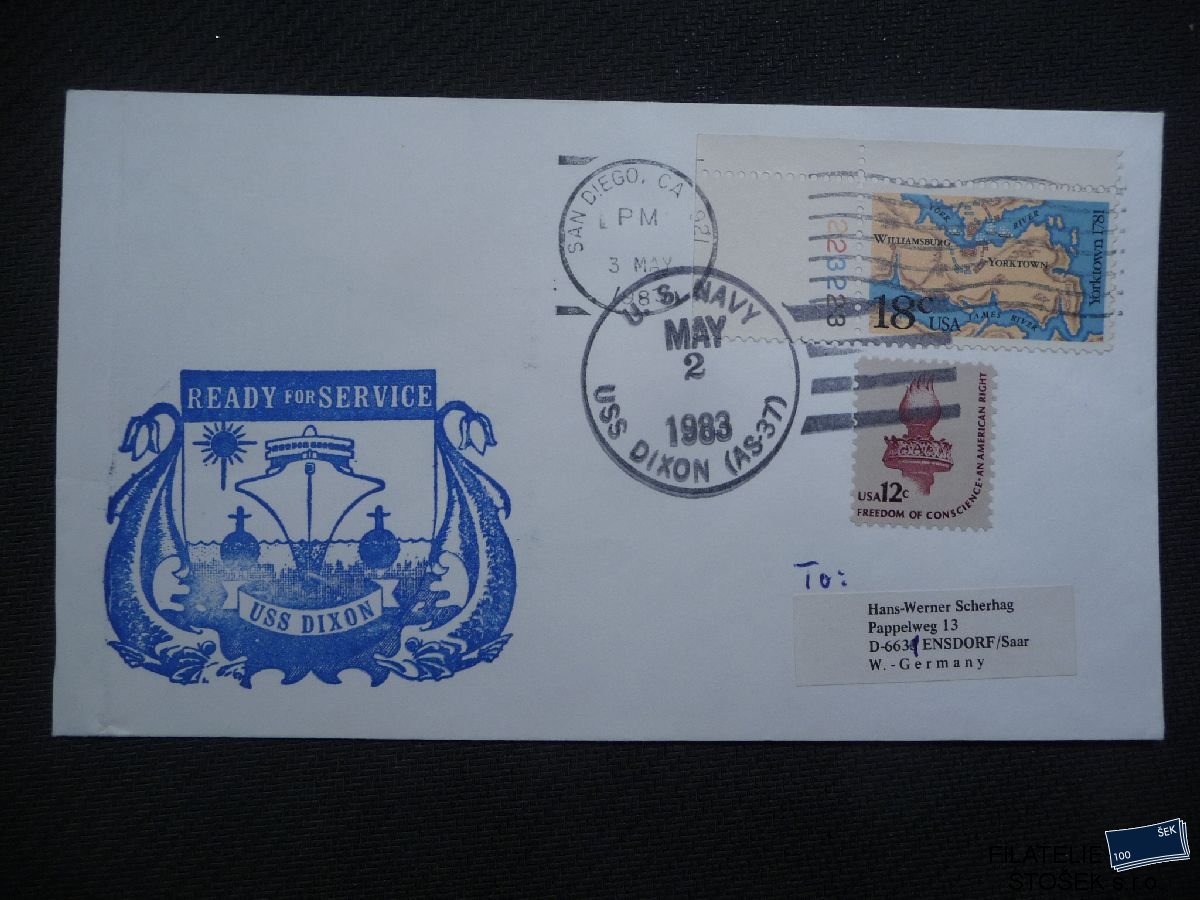 Lodní pošta celistvosti - USA - USS Dixion