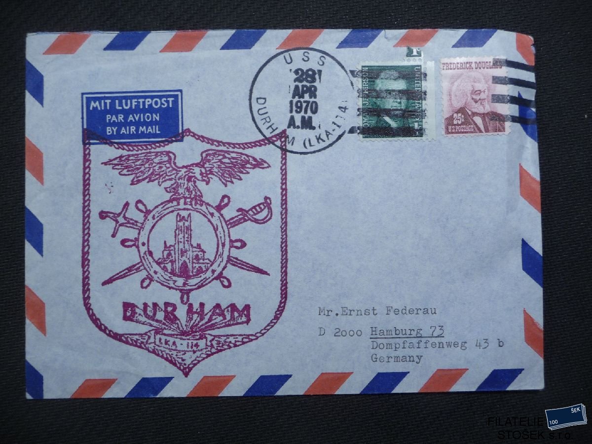 Lodní pošta celistvosti - USA - USS Durham