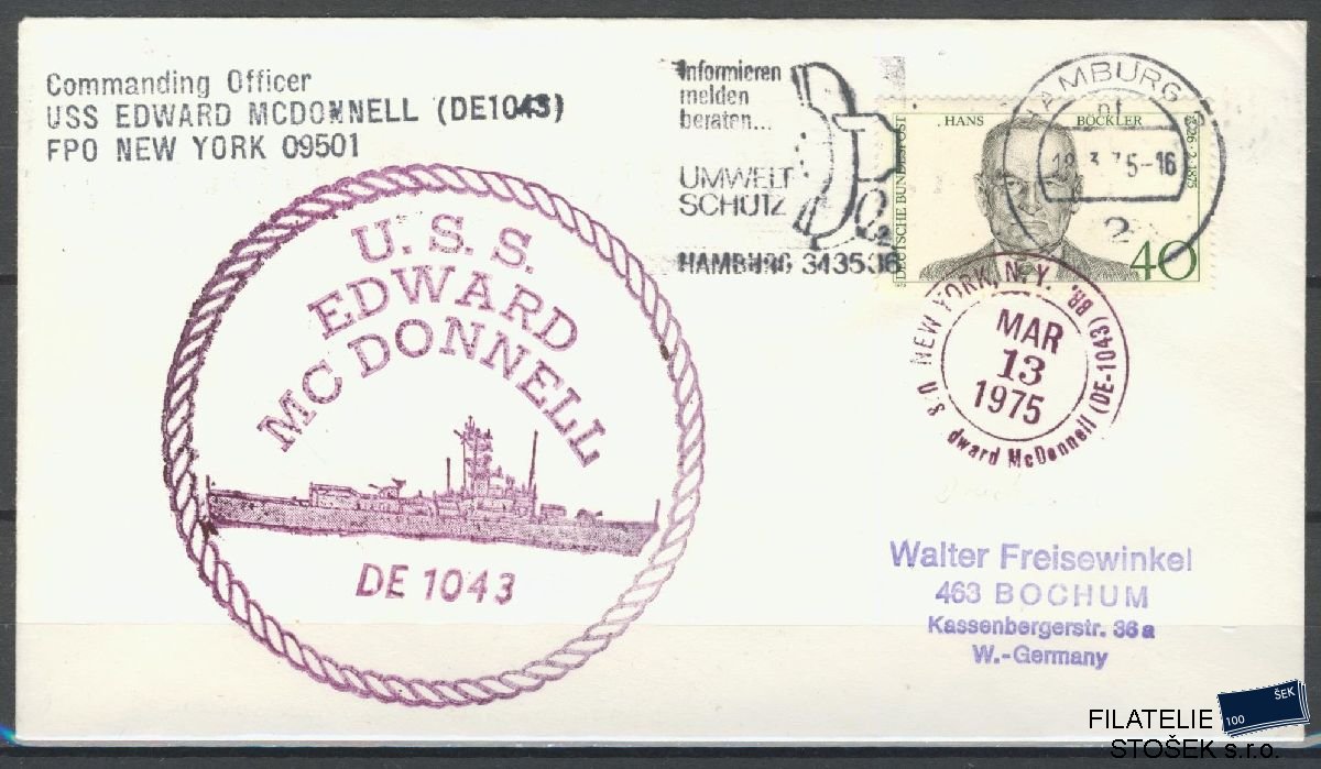Lodní pošta celistvosti - USA - USS Edward Mc Donell