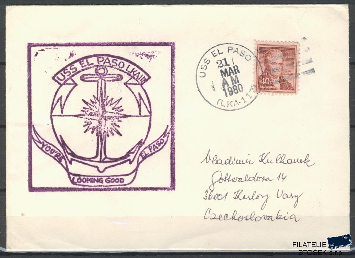 Lodní pošta celistvosti - USA - USS El Paso