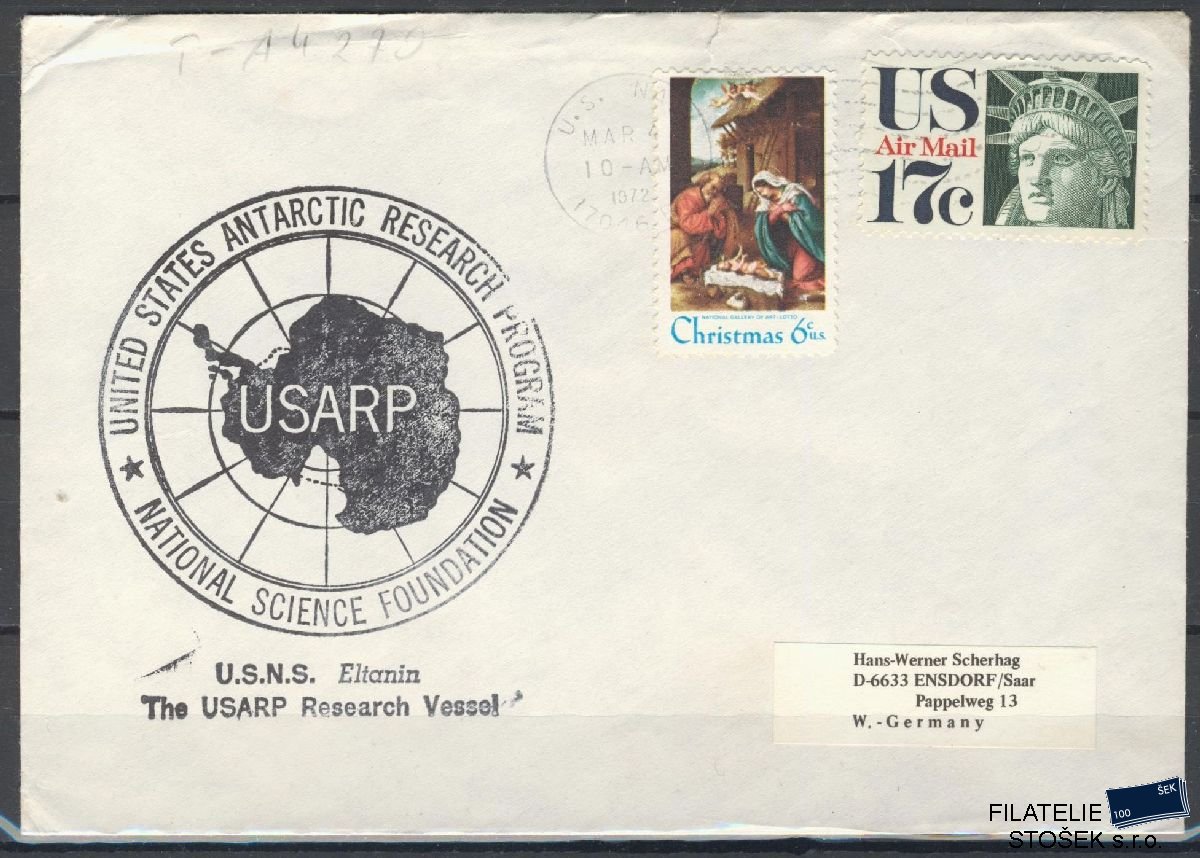 Lodní pošta celistvosti - USA - USS Eltanin KVP