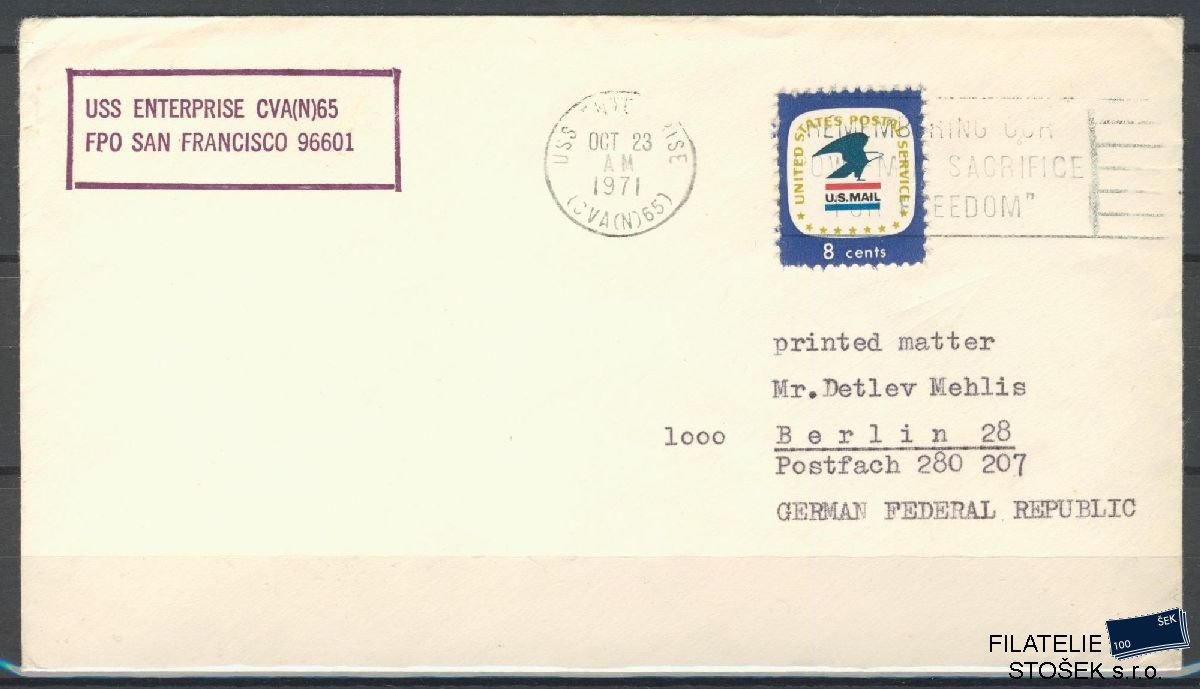 Lodní pošta celistvosti - USA - USS Enterprise
