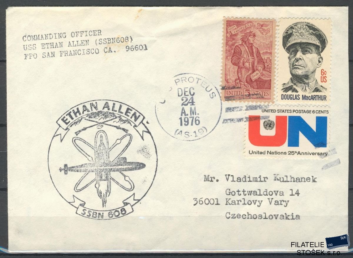 Lodní pošta celistvosti - USA - USS Ethan Allen