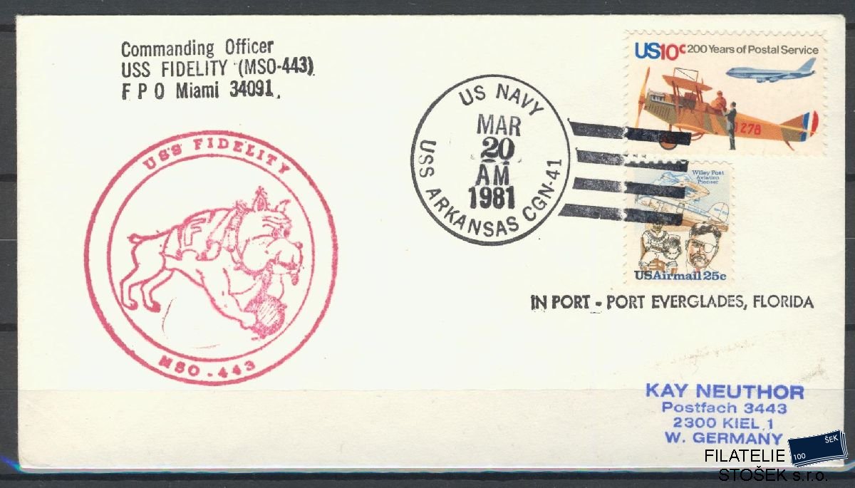 Lodní pošta celistvosti - USA - USS Arkansas