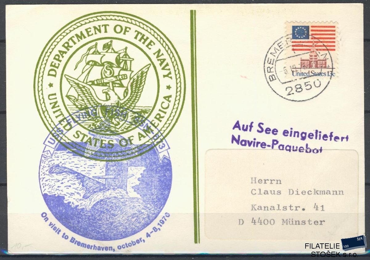 Lodní pošta celistvosti - USA - USS Flyingfish