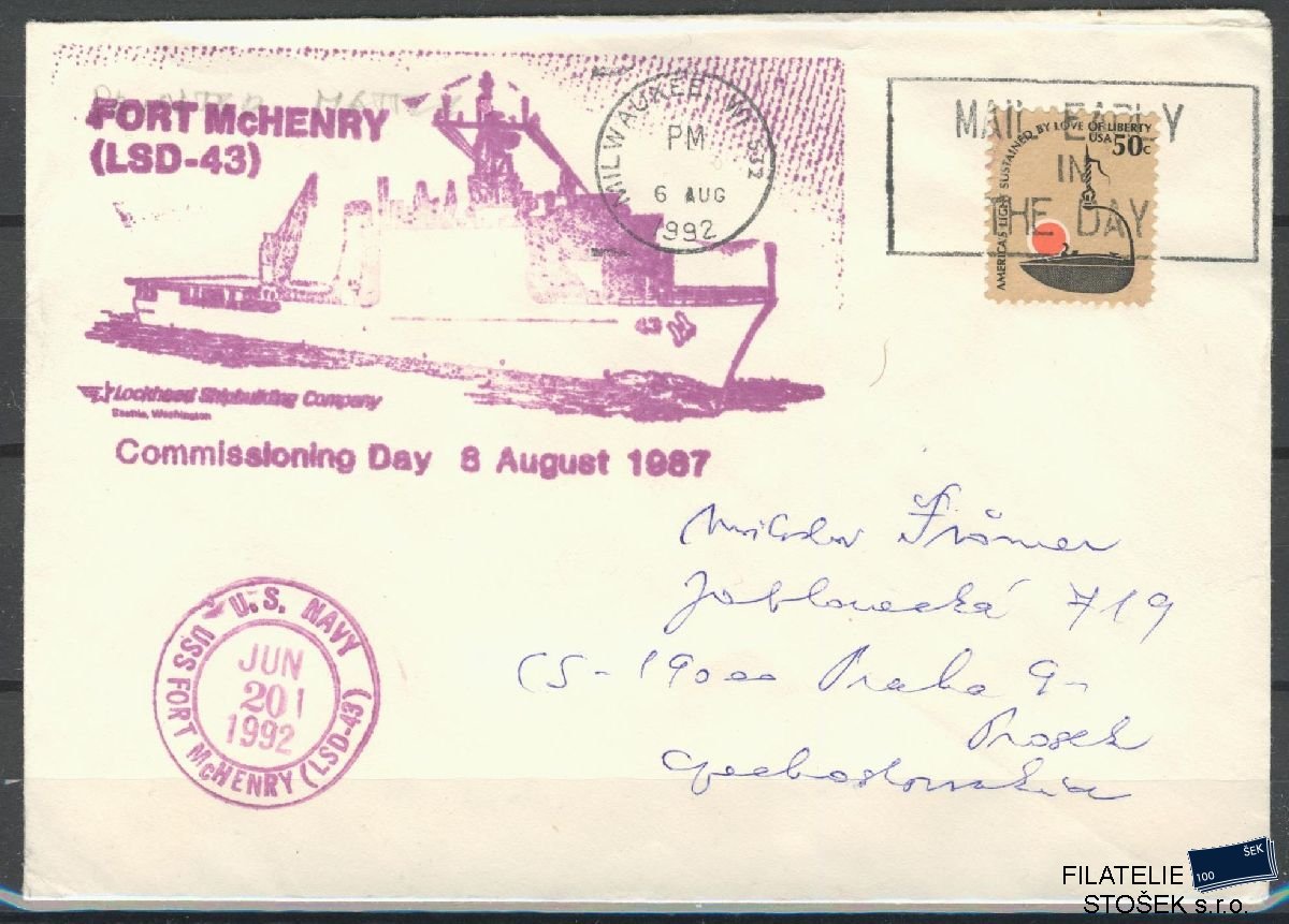 Lodní pošta celistvosti - USA - USS Fort Mc Henry
