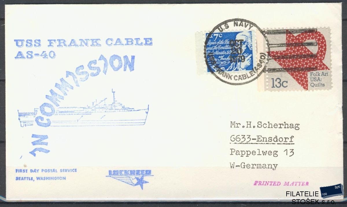 Lodní pošta celistvosti - USA - USS Frank Cable