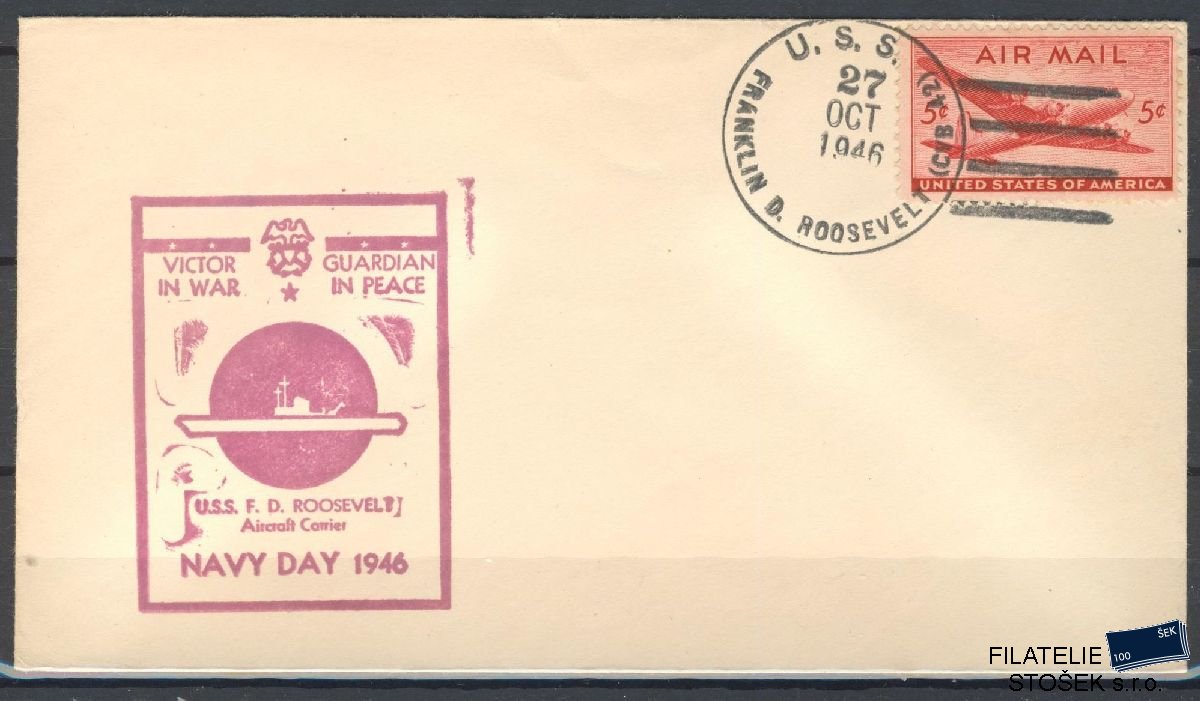 Lodní pošta celistvosti - USA - USS Franlin D. Roosvelt