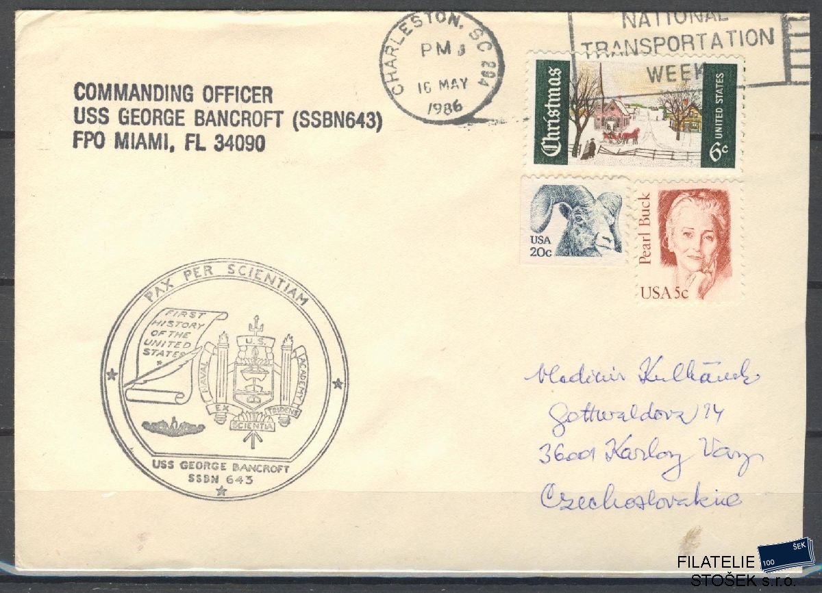 Lodní pošta celistvosti - USA - USS Georg Bancroft