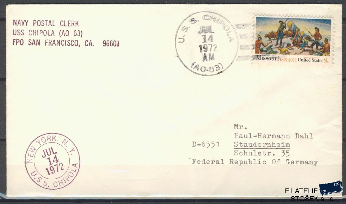 Lodní pošta celistvosti - USA - USS Chipola