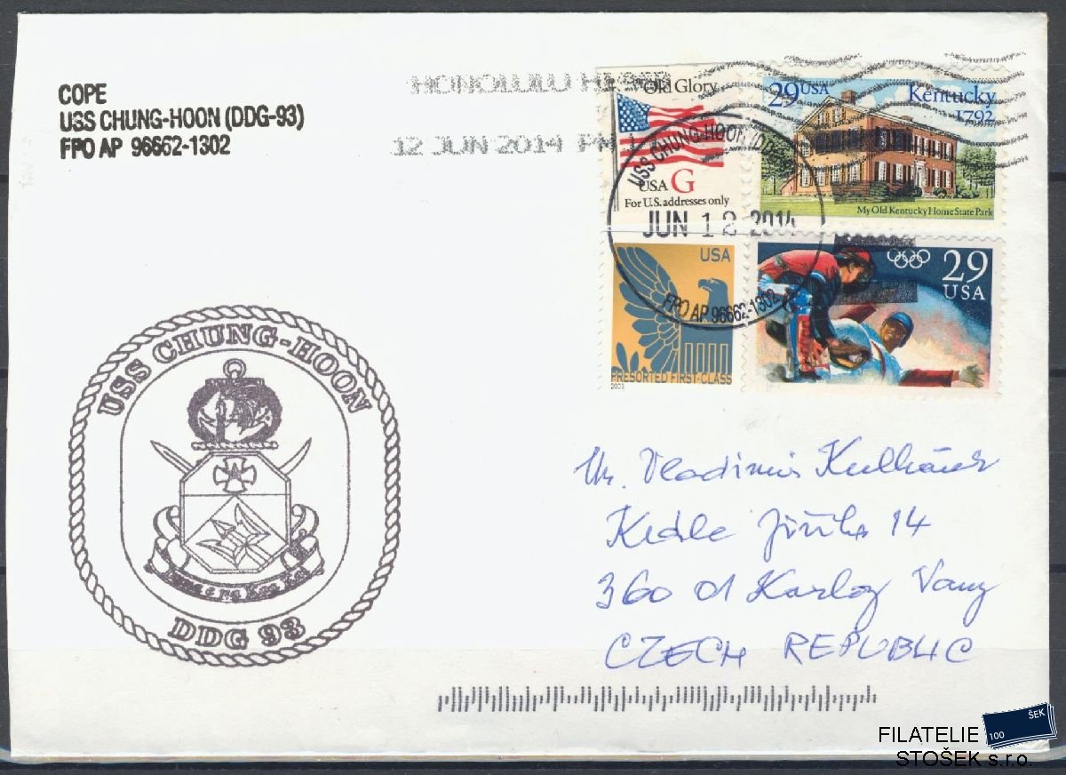 Lodní pošta celistvosti - USA - USS Chung Hoon