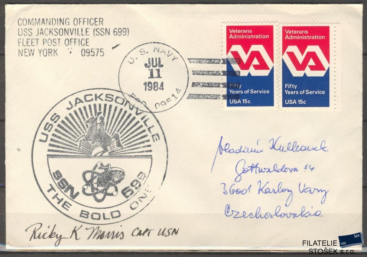 Lodní pošta celistvosti - USA - USS Jacksonville