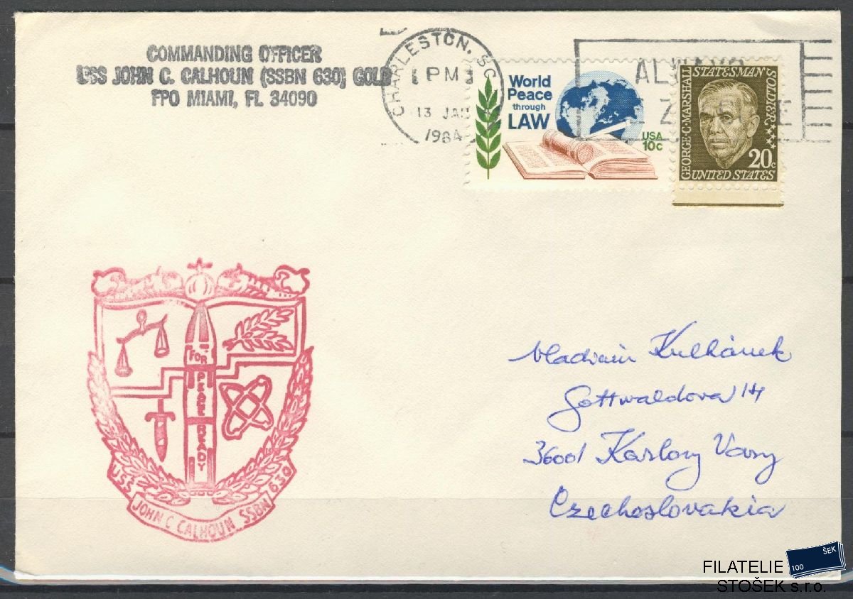Lodní pošta celistvosti - USA - USS John C. Calhoun