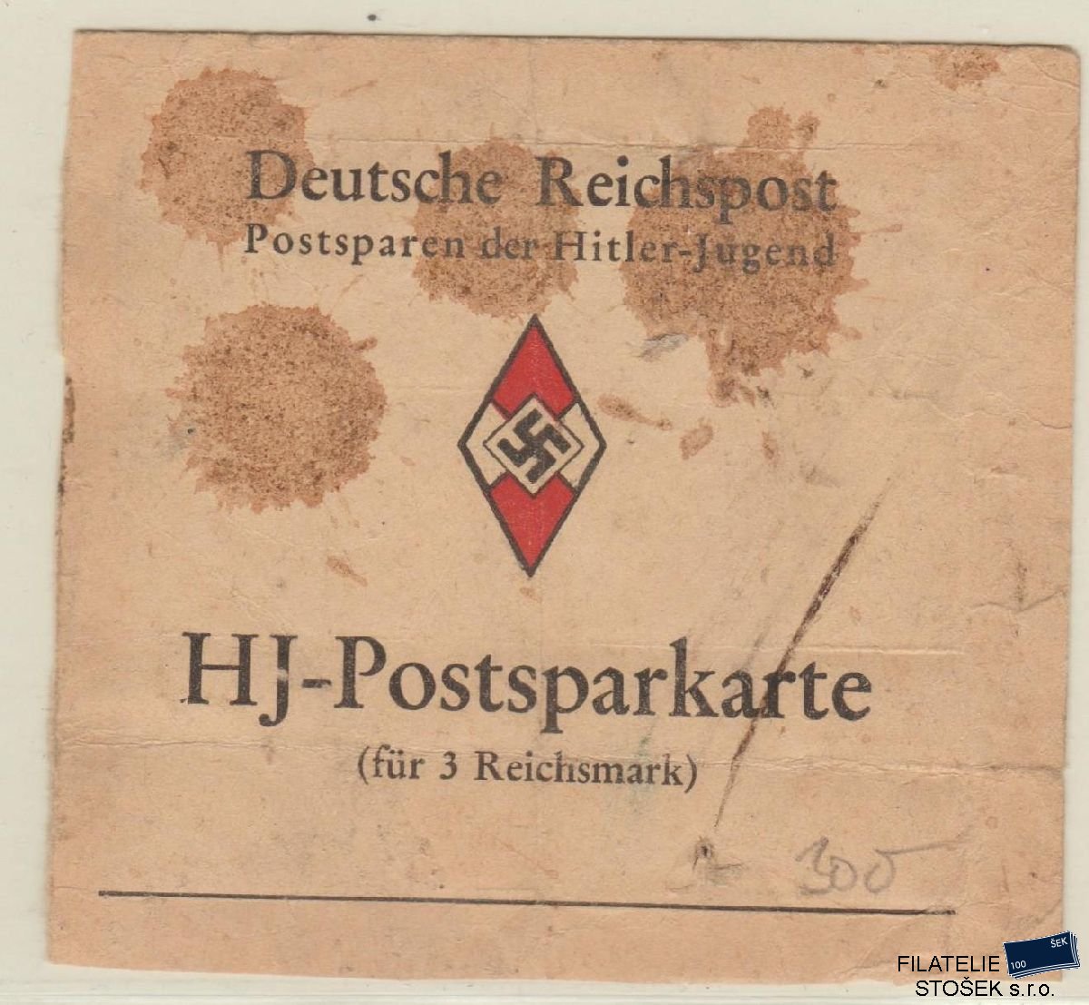 Deutsches Reich celistvost - HJ Postsparkarte