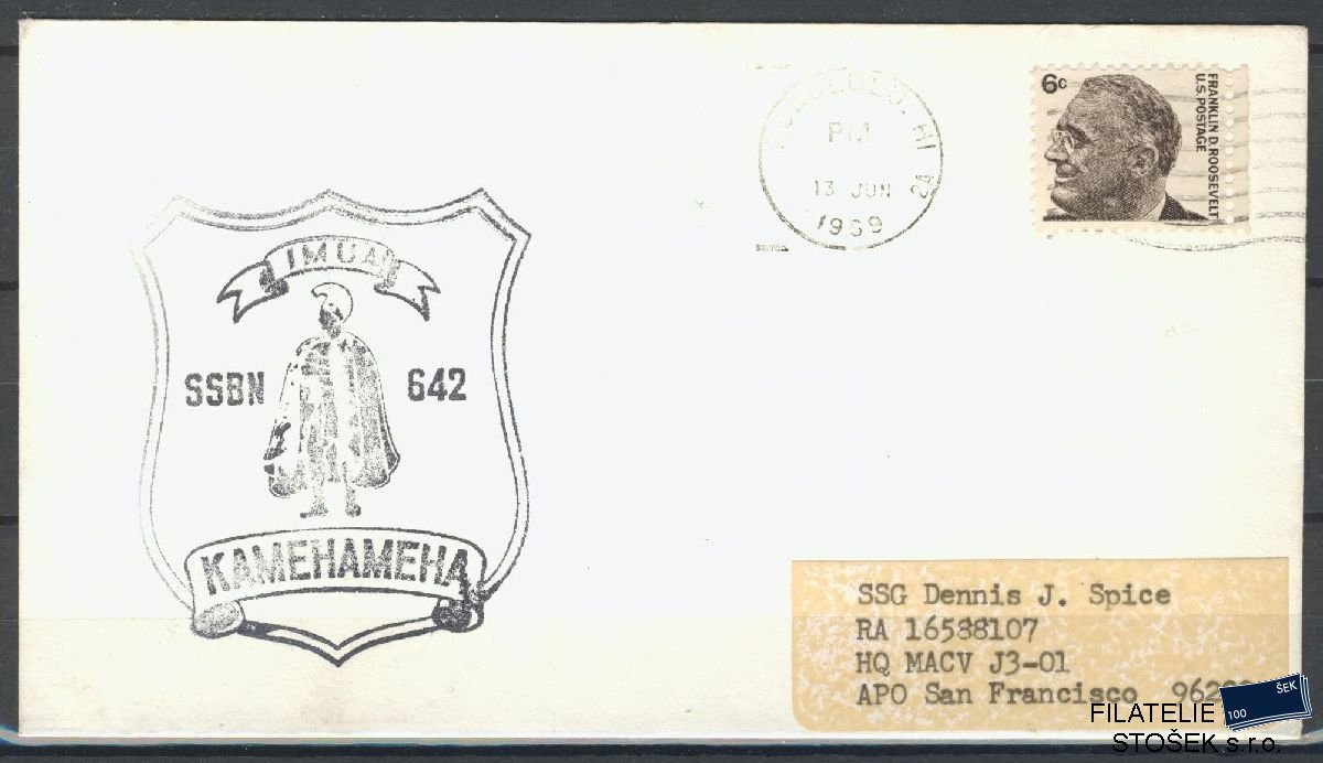Lodní pošta celistvosti - USA - USS Kamehameha