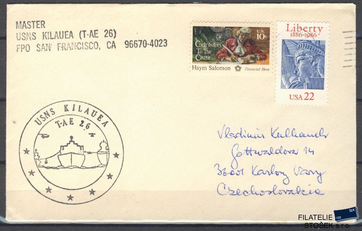 Lodní pošta celistvosti - USA - USS Kilauea