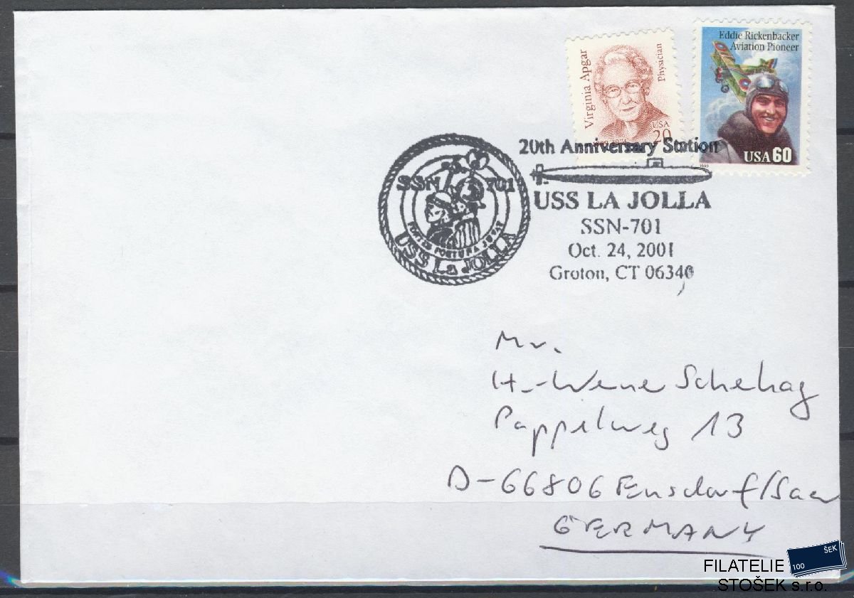 Lodní pošta celistvosti - USA - USS La Jolla