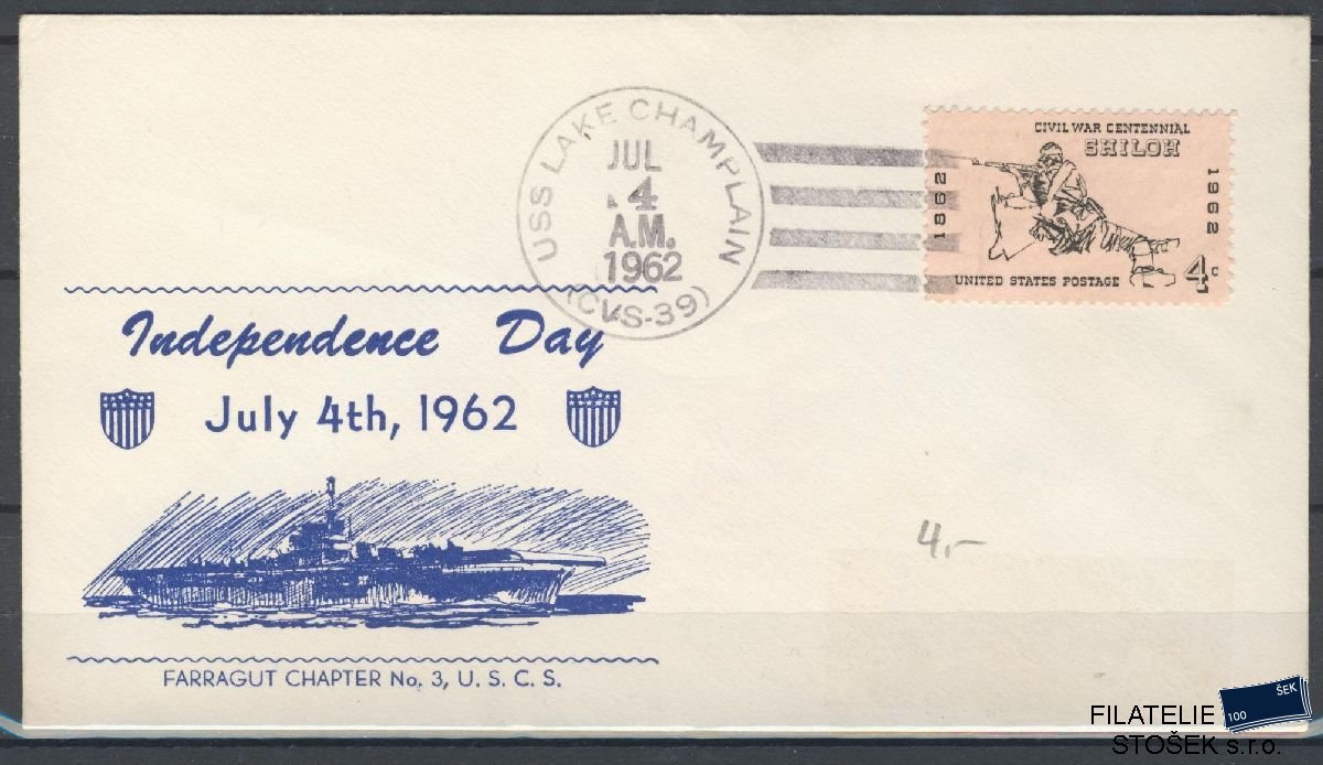 Lodní pošta celistvosti - USA - USS Lake Champlain