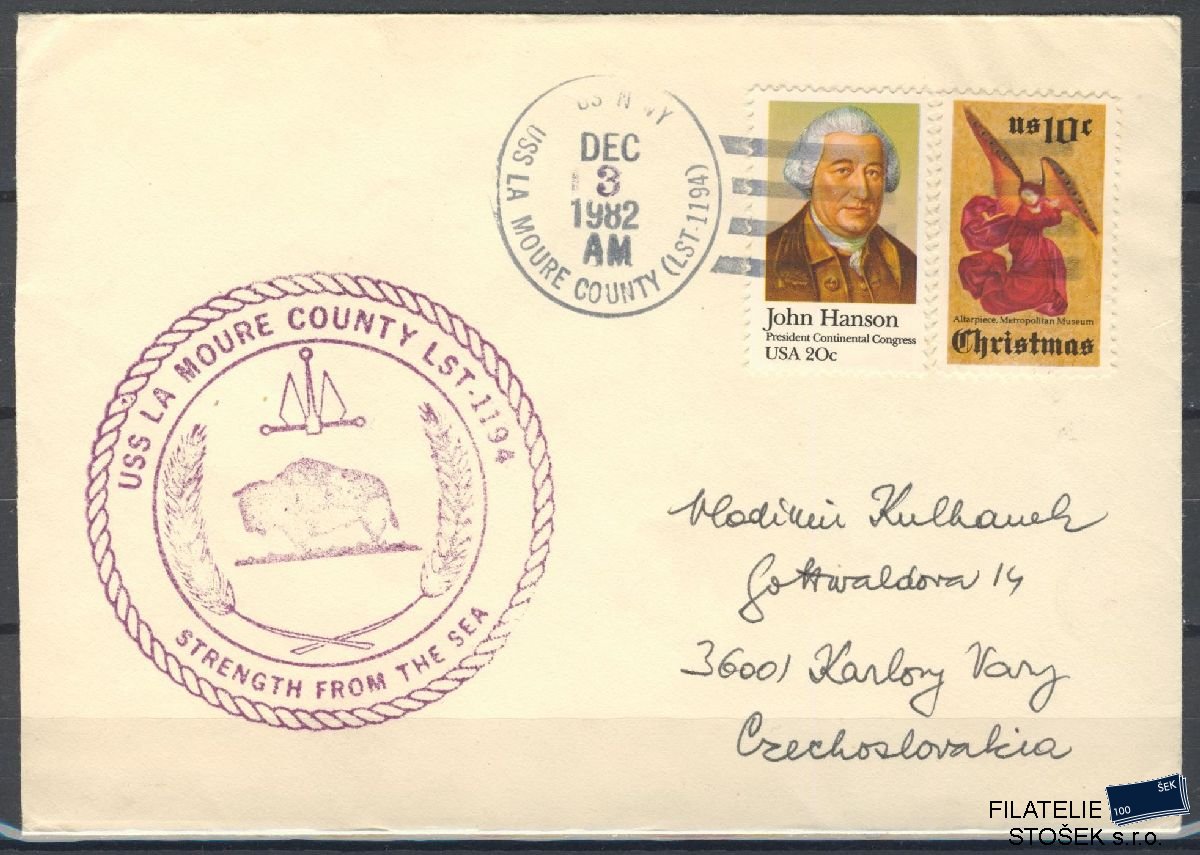 Lodní pošta celistvosti - USA - USS La Moure County