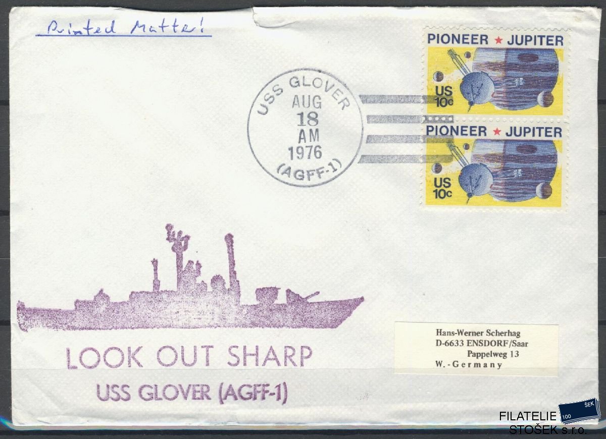 Lodní pošta celistvosti - USA - USS Glover