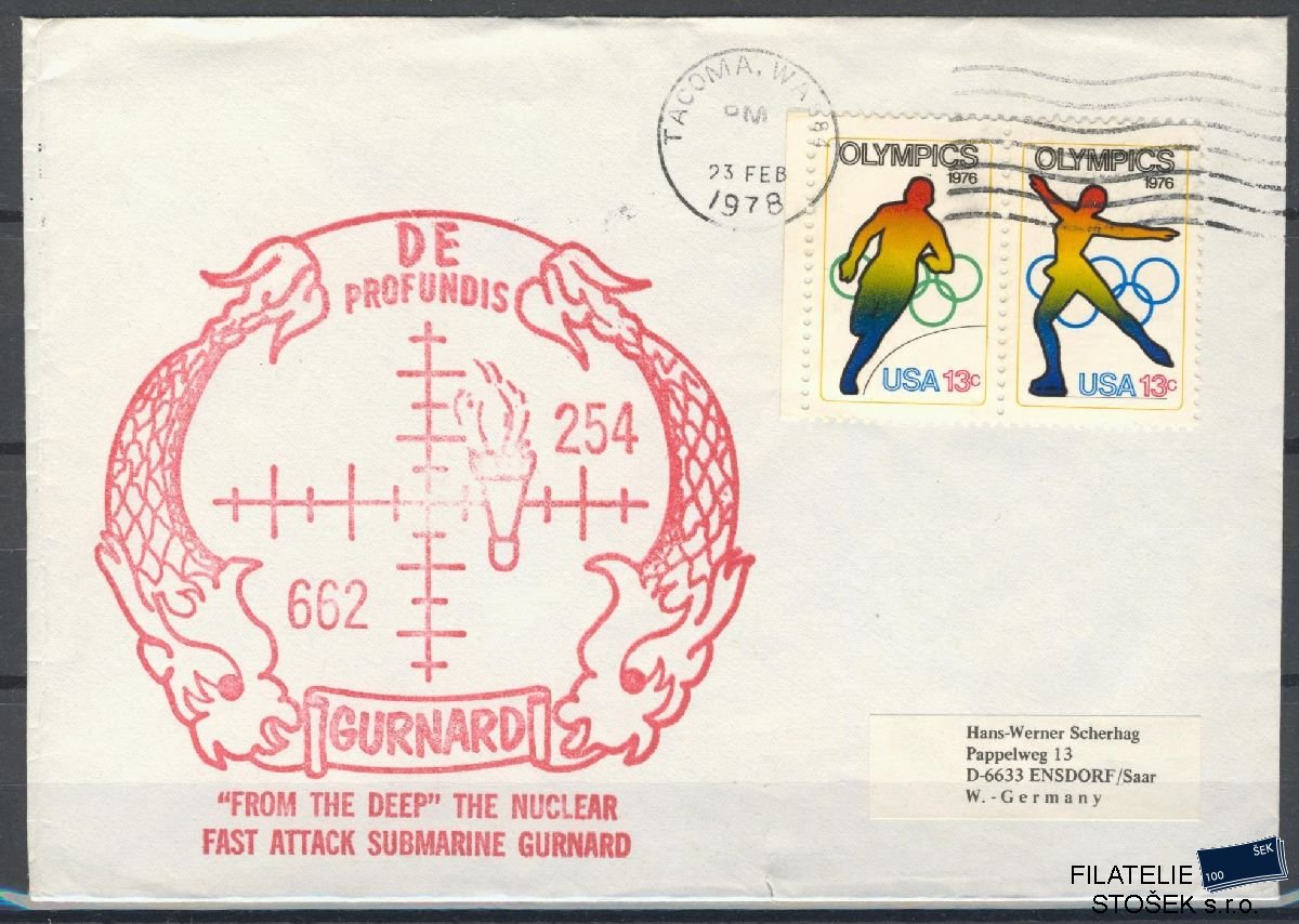 Lodní pošta celistvosti - USA - USS Gurnard