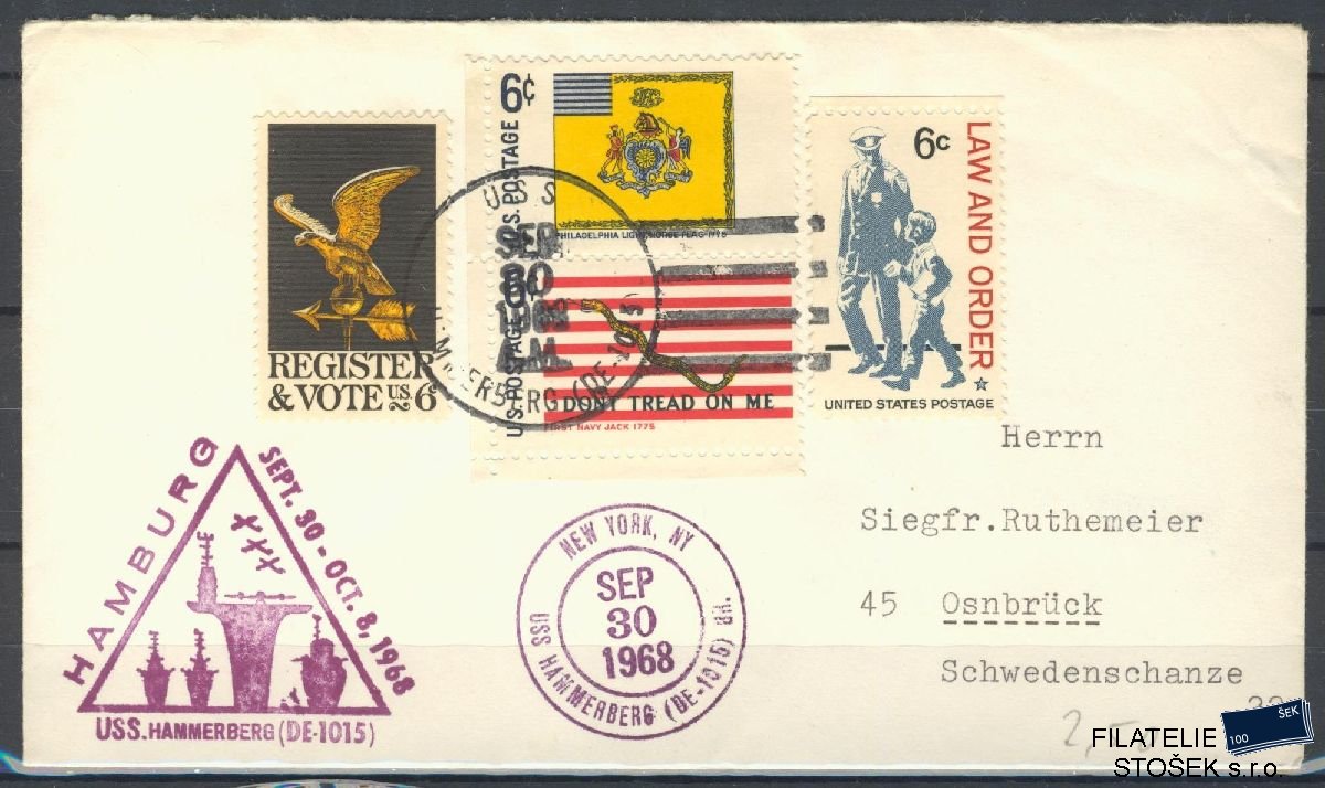 Lodní pošta celistvosti - USA - USS Hammerberg