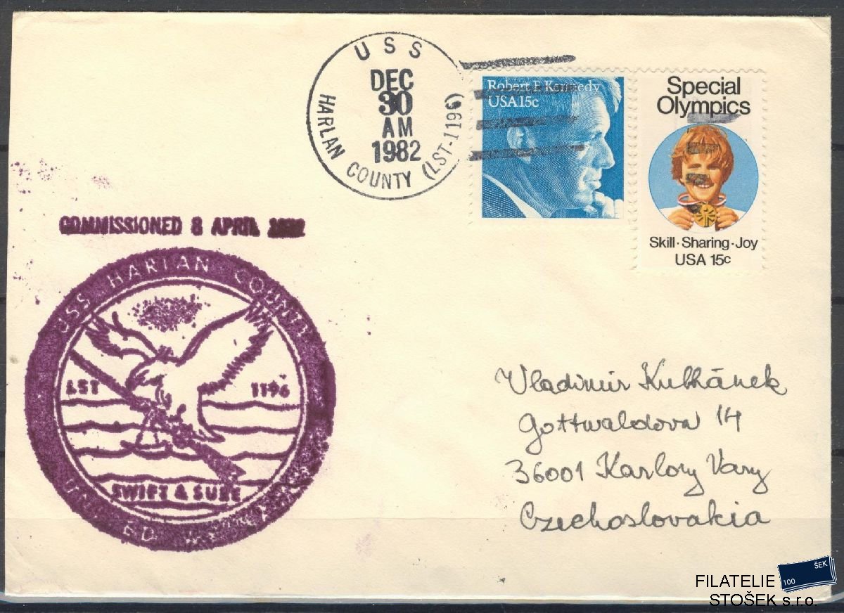 Lodní pošta celistvosti - USA - USS Harlan Country