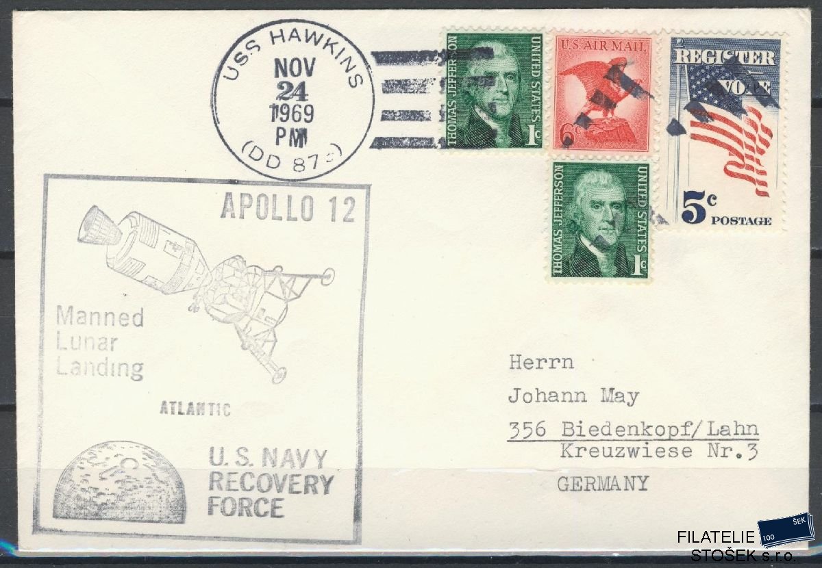 Lodní pošta celistvosti - USA - USS Hawkins